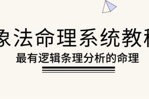 (10372期)象法命理系统教程,最有逻辑条理分析的命理(56节课)