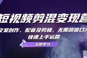 （13009期）短视频剪混变现营：文案创作、配音及剪辑，无需颜值口才，快速上手运营