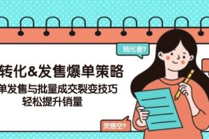 （14161期）高转化&发售爆单策略，爆单发售与批量成交裂变技巧，轻松提升销量