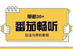 （13966期）番茄畅听玩法与养机教程：单日日入30+。