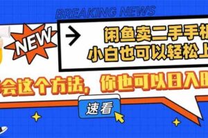 （14221期）闲鱼卖二手手机，小白也可以轻松上手，学会这个方法，你也可以日入800+