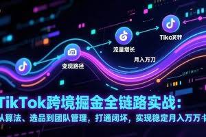 （17216期）TikTok跨境掘金全链路实战：从算法、选品到团队管理，打通闭环，实现稳定月入万刀