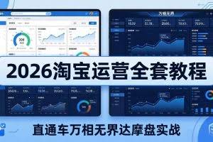 （18308期）2026淘宝运营全套教程(更新5月3日)，直通车万相无界达摩盘实战，从基础到进阶提升流量转化