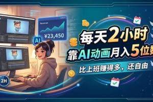 （18051期）每天 2 小时，靠 AI 动画月入 5 位数，比上班赚得多，还自由