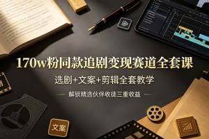 （19142期）170w粉博主同款追剧变现赛道全套课-更新，选剧+文案+剪辑全套教学，解锁精选伙伴收徒三重收益