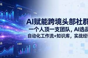 （19110期）AI赋能跨境头部社群-更新6月：一个人顶一支团队，AI选品+自动化工作流+知识库，实战经验